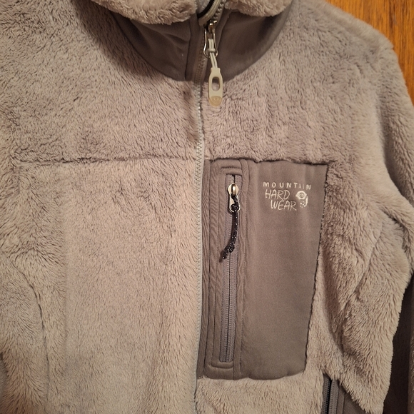 Mountain Hardwear Monkey Fleece Jacket Women’s S/P Fuzzy Polartec Gray Gorpcore - Picture 6 of 6